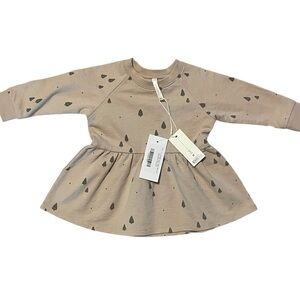 Rylee + Cru Longsleeve Raglan Dress, Cream/Beige, Trees, Size 3-6 Months, NWT‎